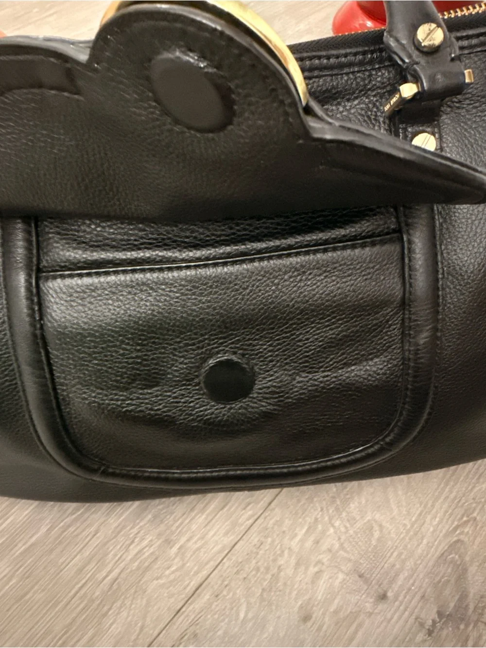 Tory Burch Black Leather Amanda bag with Gold-Tone Logo Hardware